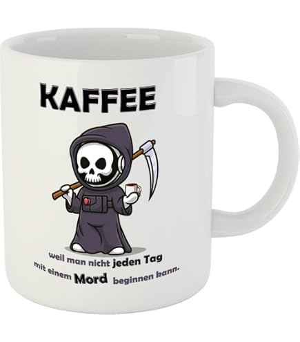 MoonWorks Spruch-Tasse – „So Viele Idioten Und Nur Eine Sense“ – Sarkastische Keramiktasse, 325 Ml