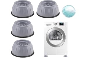 PEWCAY Kit 4 Piedini Antivibrazione Lavatrice + 1 Acchiappa - Riduci Vibrazioni e Rumore, Protezione Gomma Antiscivolo，Piedini Per Lavatrice Gomma Antiscivolo per la Protezione di Lavatrici