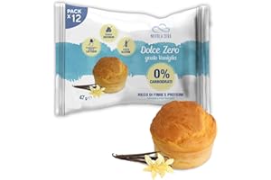 NUVOLAZERO Nuvola Zero - Dolce Zero alla Vainilla, Sin Carbohidratos, Dulces Sin Azúcar, Sin Lactosa, Sin Gluten, Alto En Fibra, Paquete De 12 Uds, Fabricado en Italia