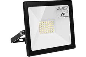 ‎MACLEAN Maclean MCE530 NW Profesjonalny Halogen 2400lm 30W, Uniwersalna Lampa LED o Naturalnej Bieli, Naświetlacz LED Idealny do Ogrodu, Energooszczędny Reflektor do Oświetlania Garażu, Łatwy Montaż