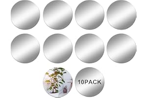 DRERIO 10 Piezas Espejo Azulejos Acrílicos-Pequeño Redondo DIY 15x15 cm Autoadhesivos de Plástico para Habitación Espejo, Bandeja para Decoración Artesanal