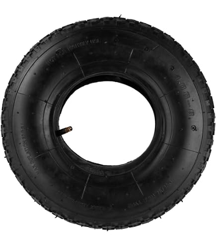 Relaxdays Roue de brouette avec Chambre à air, Lot de 2 pneus de Rechange 4.00-6, pneumatiques, Jusqu’à 136 kg, Noir