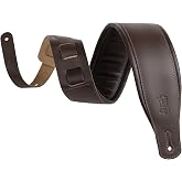 Levy's Leathers Gitarrengurt aus Leder, 7,6 cm breit, Schaumstoffpolsterung und R&uuml;ckseite aus Bekleidungsleder