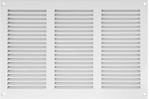 Vent Systems Cubiertas para rejilla de ventilación de 30 x 20 cm, color blanco, rejilla de retorno de aire de metal con protección integrada contra plagas