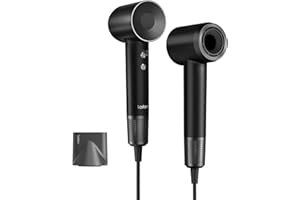 Laifen Swift Sèche-cheveux 200M d'Ions Négatifs Moteur Brushless 110 000 tr/min Séchage Rapide Contrôle Intelligent de Température avec Buse Magnétique Bruit Réduit Cheveux Bouclés ou Lisses (Noir)