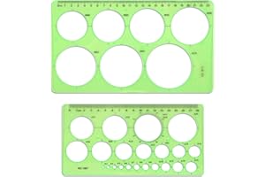 NQEUEPN 2 Pz Righello Modello Cerchio, Stencil Cerchio in Plastica per Disegno Strumento per Disegnare Cerchi Geometrici Righello per Disegno Circolare con 29 Cerchi per Studenti Scuola Ufficio
