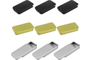 DIYCUT Caja Pequeña Metal, 9 Piezas Caja Metal con Tapa, Caja Pequeñas y Portátil sin Bisagra, Multifuncional en Tres Colores Utiliza para Almacenamiento en el Hogar para Almacenar Artículos Pequeños