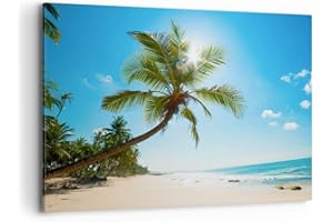 ARTTOR Lienzos decorativos 100x70cm Cuadro Sobre Lienzo Moderno playa palmera mar Grande Dormitorio Cocina Cuadros Pared Imágenes Cuadros Decoracion Salon Wall Art Prints Decor Canvas AA100x70-3570