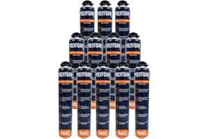 NA92 POLYFOAM Schiuma Poliuretanica Universale per Sigillare Incollare Riempire Isolare Coibentare Insonorizzare 750ML NA92 PRO (12, Per Pistola)