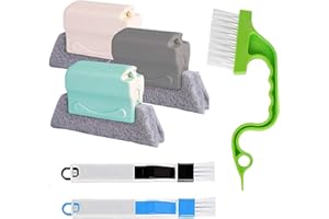 QeeHeng 6 cepillos de limpieza para ranuras de ventana, herramienta de limpieza profunda para el hogar, herramienta mágica de limpieza para puertas correderas, persianas, aire acondicionado,