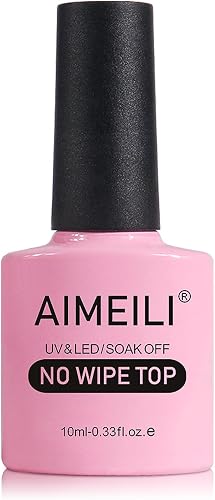 Mejores consejos para maquillarse para una cita romántica AIMEILI No Wipe Top Coat Semipermanente Capa Superior Esmalte Semipermanente de Uñas UV LED Soak Off Uñas De Gel 10ml