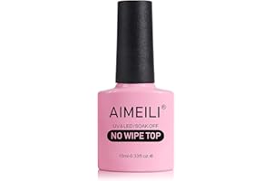AIMEILI No Wipe Top Coat Vernis Semi-Permanent Vernis à Ongles Manucure Soak Off Gel UV LED Gel Nail Polish 10ML