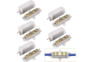 BAKEWHIZ Connettori metallici ad alte prestazioni in ottone con doppia vite, alloggiamento in ABS, blocco di bloccaggio a filo d'urto, 1000 V, 100 A, adatto per filo da 2,5 a 16 mm² per plafoniere,