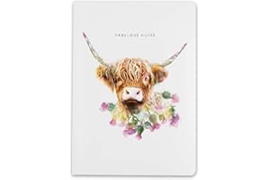 LOLA DESIGN LTD Lola Design - A5 Journal Notebook - Fabulous Notes, Highland Cow Design - Perfect for Journaling, Note-taking - Designed and Printed in the UK - Luxurious Matt-finish, 192 Lined Pages
