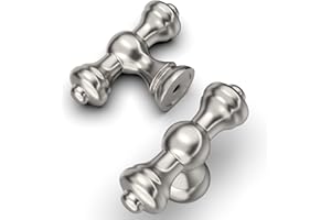 Amerdeco 10 Stück Möbelknöpfe Gebürsteter Nickel, Schrankknöpfe, Schubladenknöpfe, Türknöpfe, Kommodenknöpfe UK0017