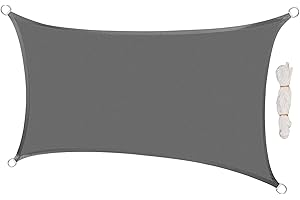 Laneetal Toldo Vela de Sombra REtcangular Bloquear UV Transpirable Resistente para jardín Exteriores Poliéster 4 x 6 m Gris