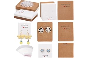 PH PANDAHALL PandaHall 120pcs Carte de présentation de Boucles d'oreilles, 6 Styles Porte-Boucles d'oreilles en Carton Boucles d'oreilles Cartes à Suspendre 120pcs Sac Transparent 240pcs écrous d'oreille