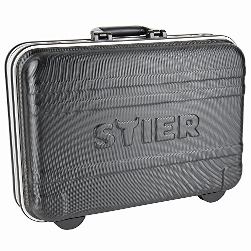 STIER Werkzeugkoffer Basic leer | ABS-Kunststoff Kofferschale | stabil & schlagfest | Tragkraft 15 kg | 30 große Werkzeugtaschen I Abschließbar mit 2 Schlüsseln | - 4