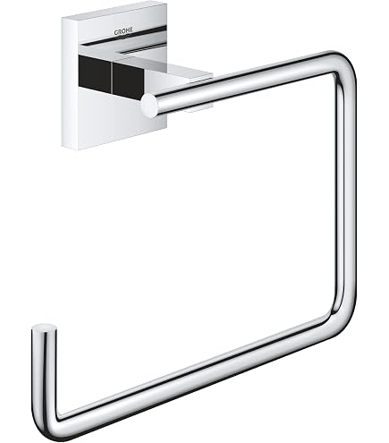 GROHE Start Cube Rack Porte-Serviettes Mural, Fixations Cachées, Vis incluses, Brillance Eclatante, Taille 60cm, Supersteel, 41099DC0