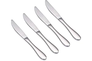 VANRA 4 Pièces Couverts pour Enfants, Inox Couteaux de Table Couteau a Pain a Steak pour Enfants,17,3 cm