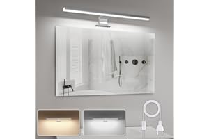 APONUO LED-Spiegelleuchte, Badezimmer-Schminkspiegel Frontbeleuchtung Wandleuchte 40cm| 4000K | 6000K | 1200lm | 12W | IP44 | Edelstahl | Badezimmerspiegel Lichtschrank Wandbeleuchtung