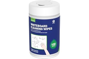 Loukin Whiteboard Cleaning Wipes, Dry Erase Board Cleaning Wipe, Non-toxic White board Wipe, 100 Wipes per Canister
