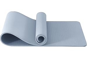 Good Nite Yoga Mat Exercise Mats Workout Pilates Fitness Mat for Women Men Non-Slip Thick 10mm High Density Gymnastics Mats with Carry Strap Tpe 183 x 61 x 1cm