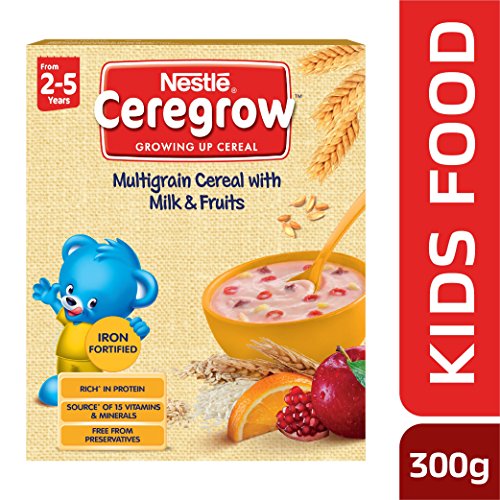 Nestlé CEREGROW Fortified Multigrain Cereal with Milk and Fruits, 300g Bag-In-Box Pack RS.234 (10.00% Off) - Amazon Nestlé CEREGROW Fortified Multigrain Cereal with Milk and Fruits, 300g Bag-In-Box Pack RS.234 (10.00% Off) - Amazon
