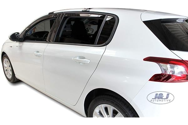 J&J AUTOMOTIVE | Heko Deflecteurs d'air Déflecteurs de Vent Compatible avec 308 5P. Berlina 2014-2021, Ensemble 4 pcs, Aérodynamique, Montage Facile