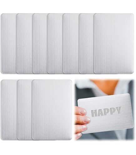 ANNASAMDO Metall Visitenkarten - 100 Stück Blanko Karten Aus Edelstahl