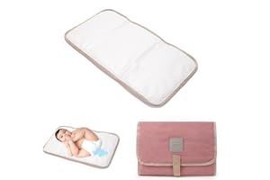 BAVOOTY Portable Foldable Nappy Changing Pad - Waterproof Travel Changing Mat for Newborns & Infants, Pink