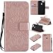 Produktbild Ooboom® Huawei Honor 7X Hülle Sonnenblume Muster Flip PU Leder Schutzhülle Handy Tasche Case Cover Stand mit Kartenfach für Huawei Honor 7X - Rose Gold