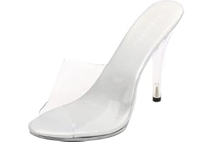 QWUVEDS Stiletto con tacchi alti neri tacchi alti sexy alla moda da donna sexy con tacchi alti, trasparenti per il tempo libero, scarpe estive per donna