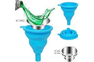 YOTINO Stampante 3d Resina Imbuto Filtro, 2 Imbuti pieghevoli in Silicone con 2 Filtri in Acciaio Inossidabile 304 per SLA SLA/DLP Filamento stampante 3D