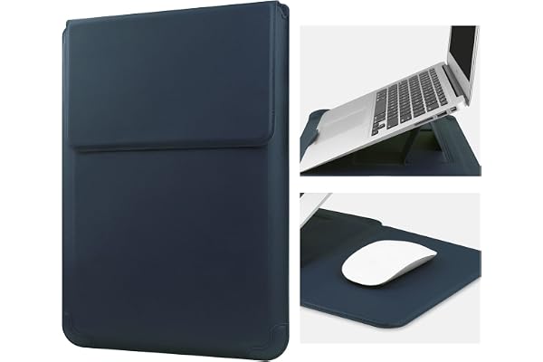 HoYiXi 14 Pouce Housse pour Laptop Cuir Pochette Case Compatible avec MacBook Pro 14 2021/ASUS Vivobook 14/HP Pavilion X360/Lenovo IdeaPad 14/Dell Lenovo HP ASUS Acer Huawei Matebook 14'' PC, Bleu