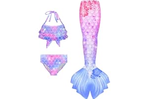 DAPONGZHI 2025 Bikini Trajes de Baño Niña 3 Piezas Bañadores de Playa Bañador Bikini Bebé Conjunto Verano con Falda Playa Tankini Niñas Conjuntos Performance 4-13 Años