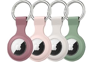【4 stycken】Fodral för Apple AirTag hänge med nyckelring, AirTags silikon bärbar nyckelring skydd, skyddsfodral för Apple AirTag Case Tracker (APack)