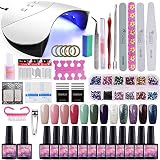 lampara led mc nails La Perfecta Manicura : 36W UV/LED Lámpara+12pcs Esmaltes de Gel +Capa Superior+Primer+ Herramientas de Manicura