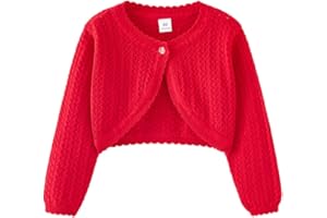 imKutie Baby Girl Bolero Cardigan Shrug, Girls' Long Sleeve Button Knitted Cardigan for 1-6 Years