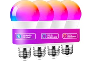 iLC Lampadine Alexa, 12W E27, Compatibile con Alexa (sono necessari i dispositivi Echo), LED Lampadina Smart, 2700K-6000k CCT + Multicolore (4 pezzi)