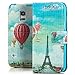 Produktbild Saxonia Tasche Samsung Galaxy S5 Mini Hülle Flip Case Schutzhülle Handytasche mit Kartenfach Motiv Paris 1890 (Eiffelturm)
