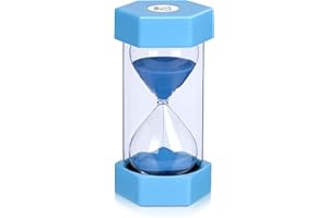 SALEEPENDENT 10 Minuten Sanduhr für Kinder, Glas Timer, Sanduhren Set Kinder, Timer können in Küchen, Sechseckiger Sanduhr-Timer, Spiel Requisiten, Timer können in Küchen, Zuhause, Blau.