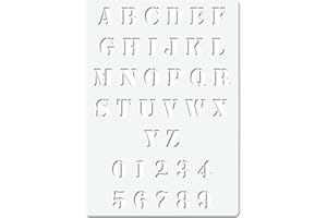 ‎SK-BRUSH Herterich Products Digital Alphabet Buchstaben Schablone | Schrift Stencil Vorlage | Wiederverwendbar & Lösungsmittelresistent | Mylar 0,1-0,2 cm | Für Airbrush, Sprays & Tinte