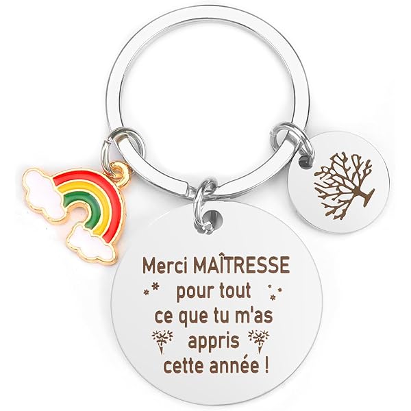 Porte-clés Personnalisé 'Merci De M'avoir Aidé à Grandir' - Cadeau Nounou, ATSEM, AESH, Fin D'année, Noël
