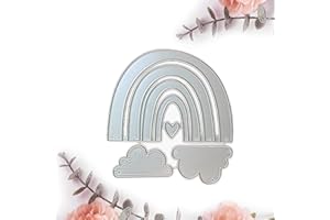 Luvadeyo Regenbogen-Wolken-Liebes-Herz DIY Stanzschablone, Scrapbooking Prägeschablonen Stanzformen Schablonen Für Scrapbooking Schneidebrett aus Metall für Scrapbooking, Fotoalbum, Karte