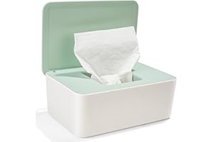 CHEERHOM Caja para Toallitas Húmedas, Toallitas Dispensador de Bebé, Dispensador de Toallitas de Almacenamiento con Tapa, Caja de Pañuelos Húmedos Bebe para Hogar y Oficina, Verde