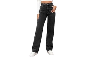 CNNBYYDS Baggy Jeans Damen Y2k Hose Straight Leg Jeans Damen High Waist Stretch Denim Hosen Weites Bein Jeanshosen Casual Lose Damenhose Freizeithose Wide Leg Hose Used-Look Mädchen Streetwear Schlaghose