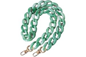 KMERCE Catena per Borsa verde, Tracolla per Borsa in Resina, Catena Portatile donna acrilica di Ricambio per borsetta Fai da Te, Borse a Tracolla, Pochette, Catena di telefonia mobile, Lunghezza 85cm