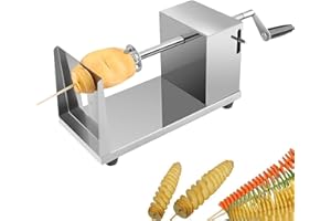 TAZZOR Spiralschneider Kartoffelspirale Kartoffelschneider Spirale Gemüse Schneider aus Edelstahl für Obst, Kartoffeln,Tornado Chips, Gurken oder Karotten