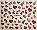 Nail Art 3D Glitter Stickers (Pink & Red Hearts 729)